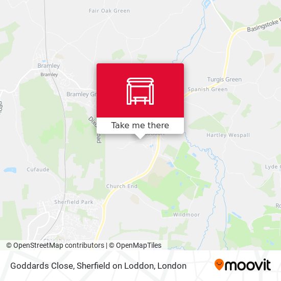 Goddards Close, Sherfield on Loddon map