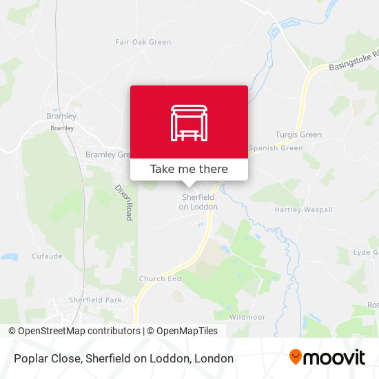 Poplar Close, Sherfield on Loddon map