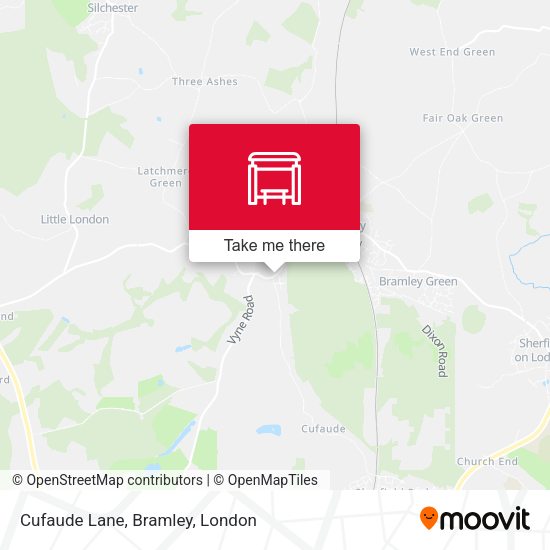 Cufaude Lane, Bramley map