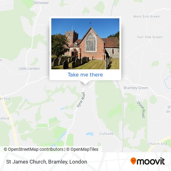 St James Church, Bramley map