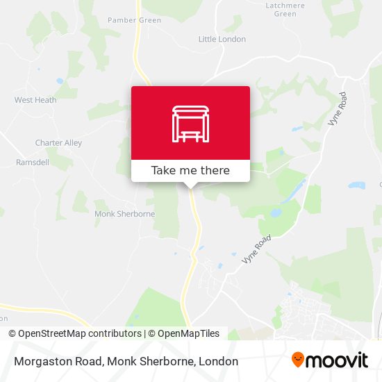 Morgaston Road, Monk Sherborne map
