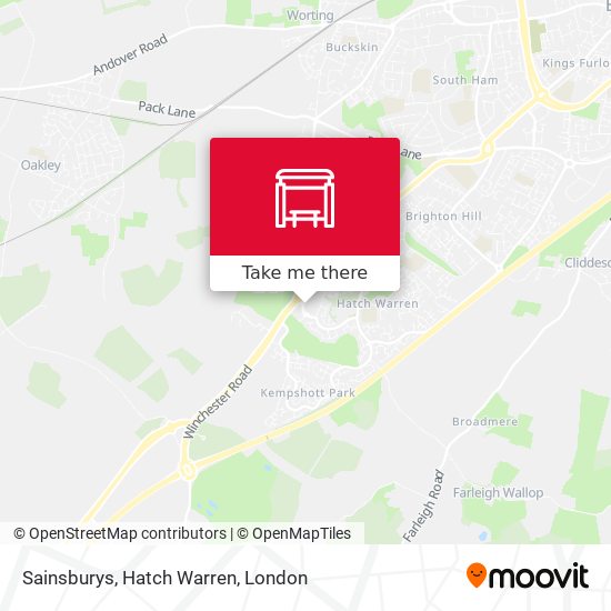 Sainsburys, Hatch Warren map