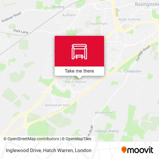 Inglewood Drive, Hatch Warren map