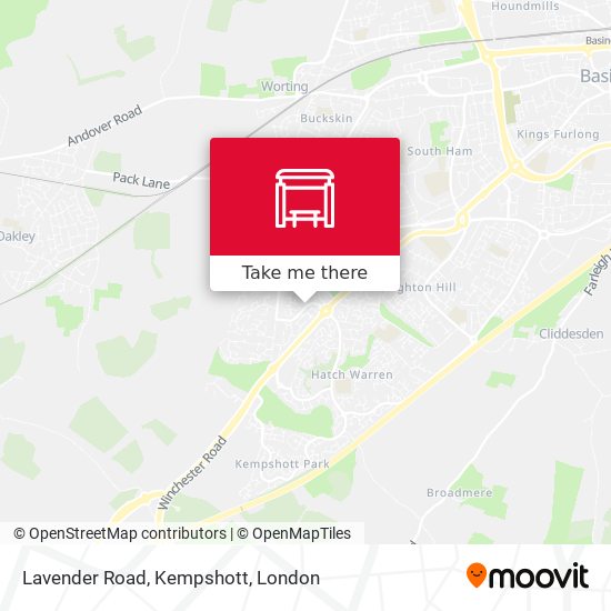 Lavender Road, Kempshott map