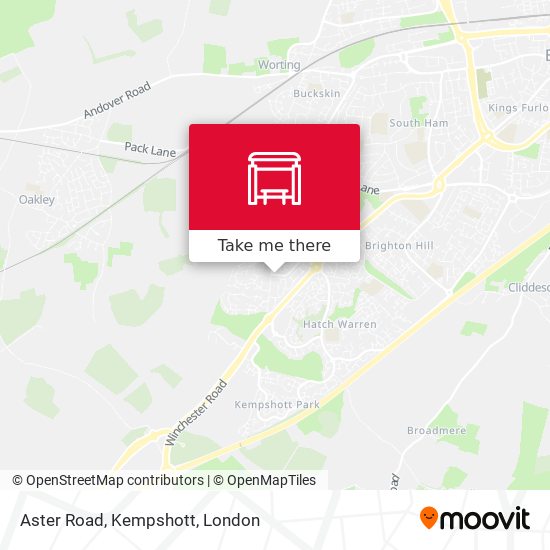 Aster Road, Kempshott map