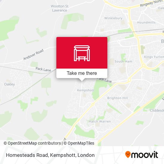 Homesteads Road, Kempshott map