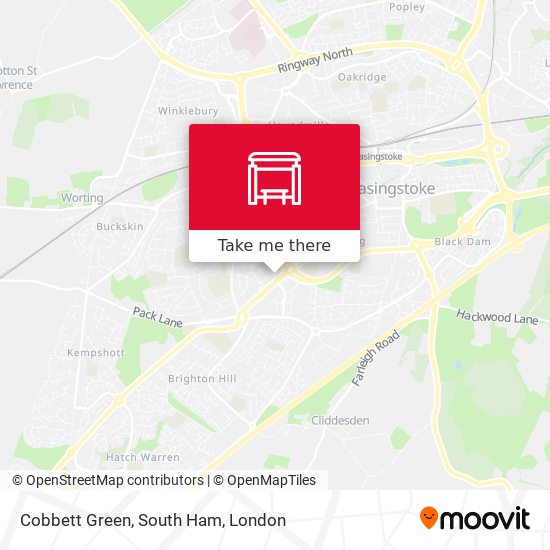 Cobbett Green, South Ham map