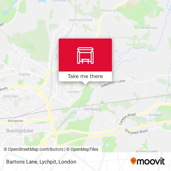 Bartons Lane, Lychpit map