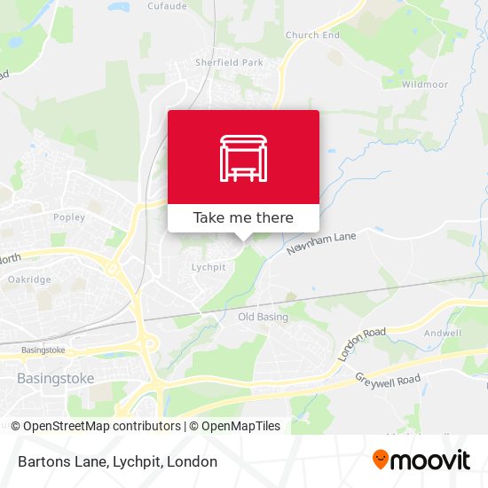 Bartons Lane, Lychpit map