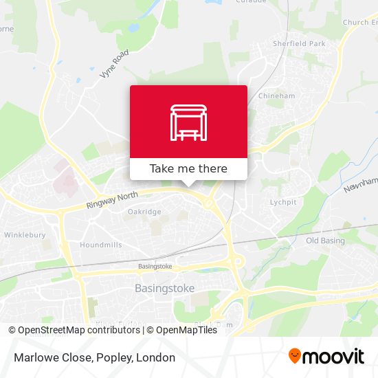 Marlowe Close, Popley map