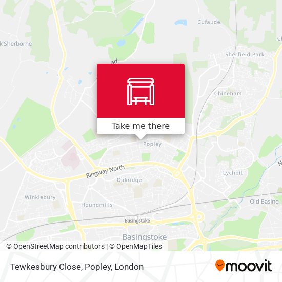 Tewkesbury Close, Popley map