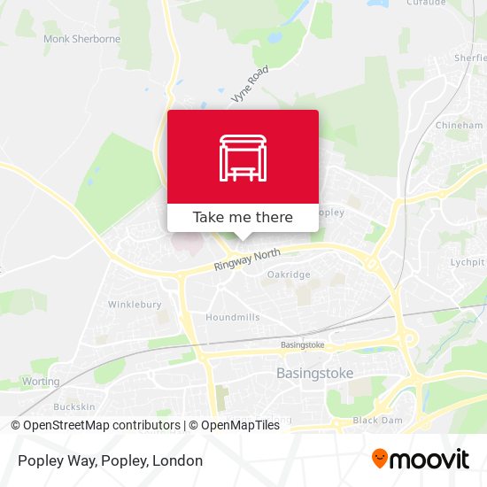 Popley Way, Popley map
