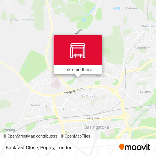 Buckfast Close, Popley map
