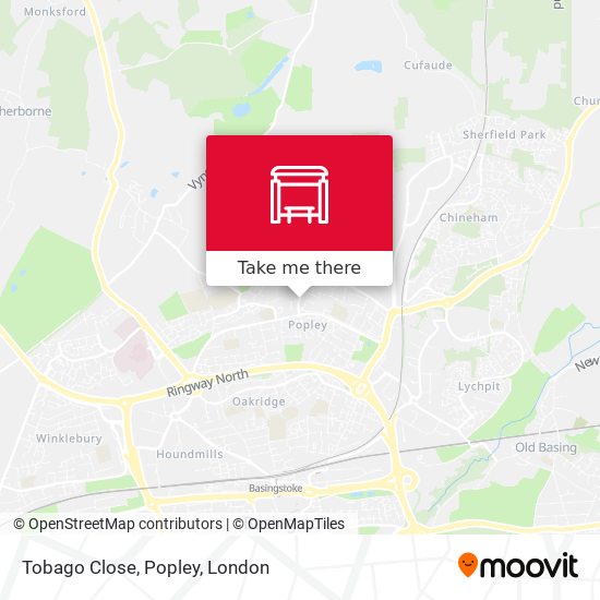 Tobago Close, Popley map