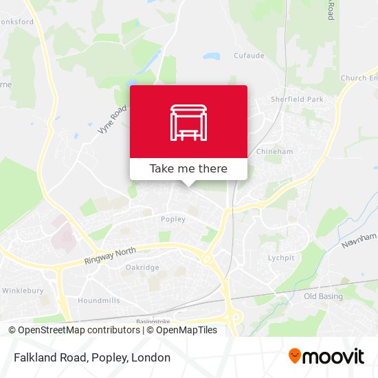 Falkland Road, Popley map