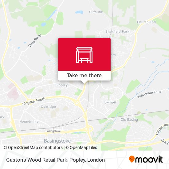 Gaston's Wood Retail Park, Popley map