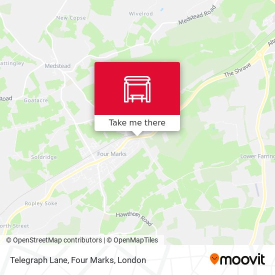 Telegraph Lane, Four Marks map