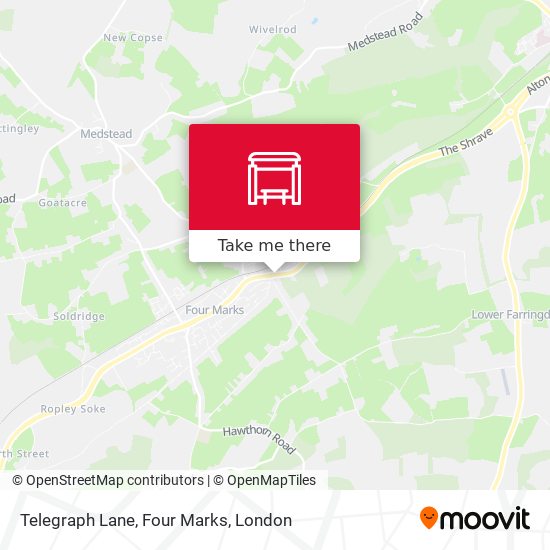 Telegraph Lane, Four Marks map