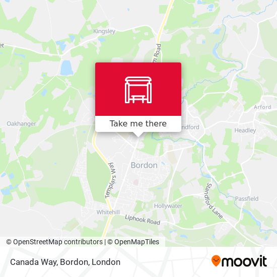 Canada Way, Bordon map