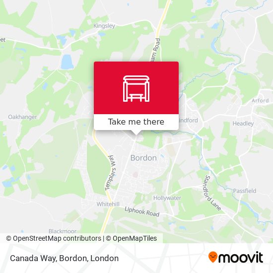 Canada Way, Bordon map