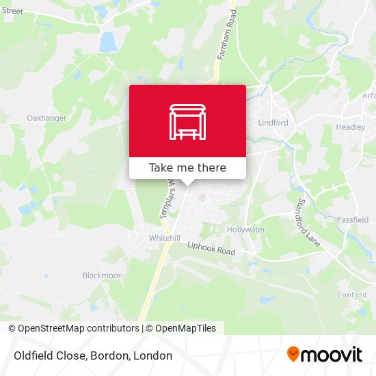 Oldfield Close, Bordon map