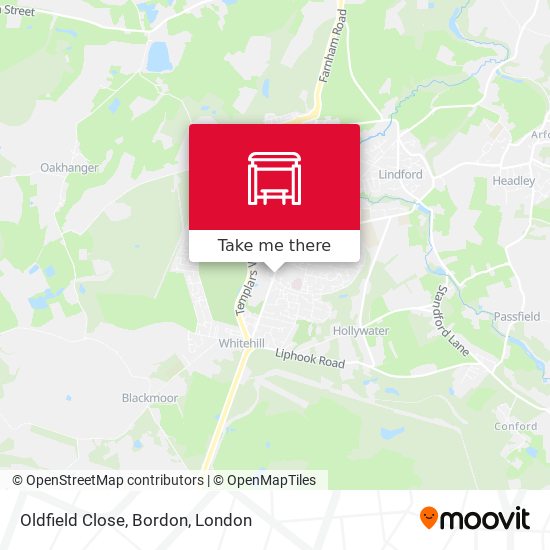 Oldfield Close, Bordon map