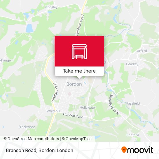 Branson Road, Bordon map