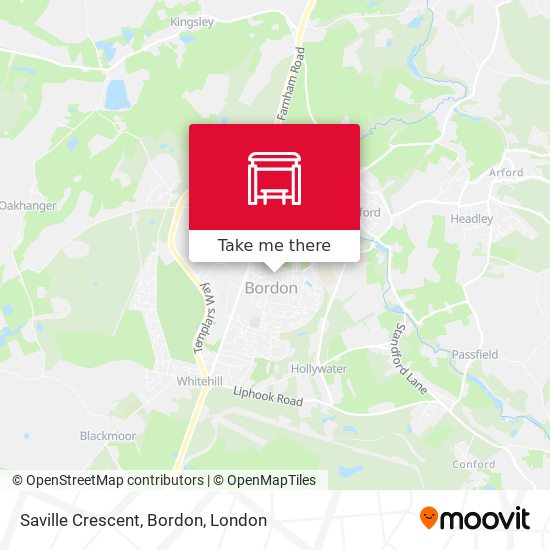 Saville Crescent, Bordon map