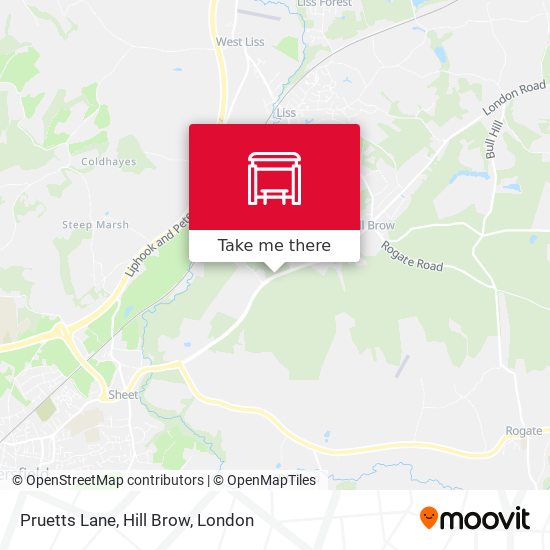 Pruetts Lane, Hill Brow map