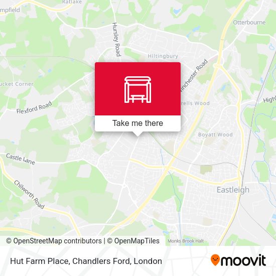 Hut Farm Place, Chandlers Ford map