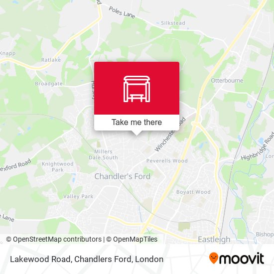 Lakewood Road, Chandlers Ford map