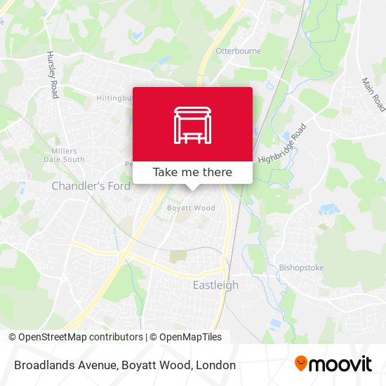 Broadlands Avenue, Boyatt Wood map