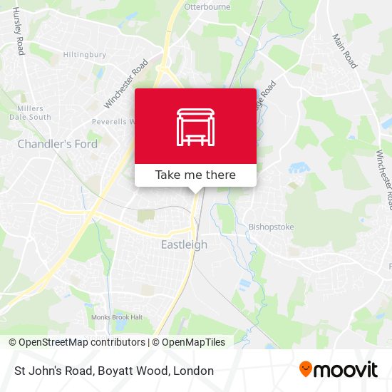 St John's Road, Boyatt Wood map
