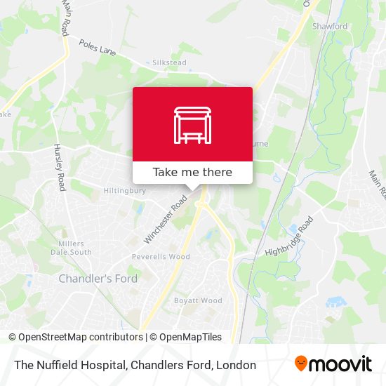 The Nuffield Hospital, Chandlers Ford map