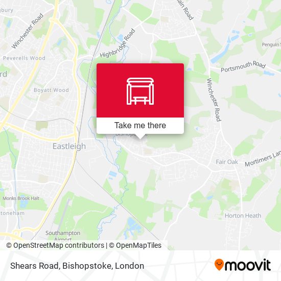 Shears Road, Bishopstoke map