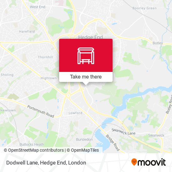 Dodwell Lane, Hedge End map