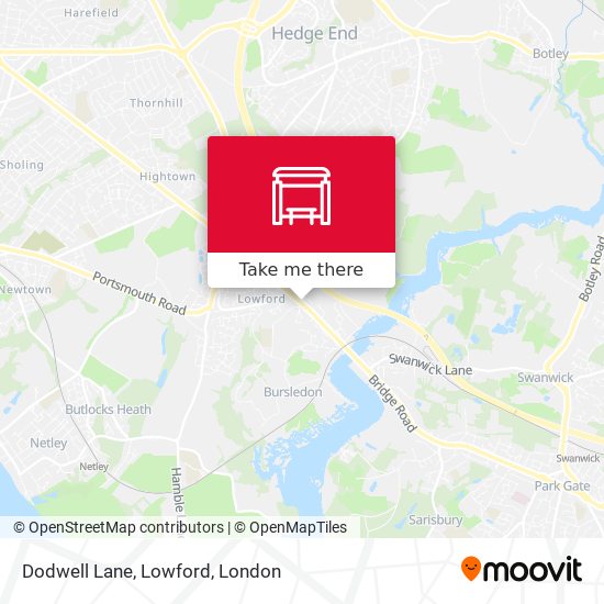 Dodwell Lane, Lowford map