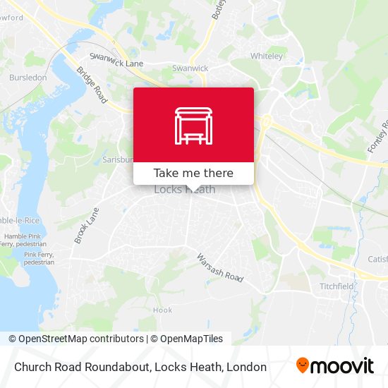 Church Road Roundabout, Locks Heath map