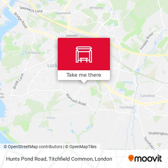 Hunts Pond Road, Titchfield Common map