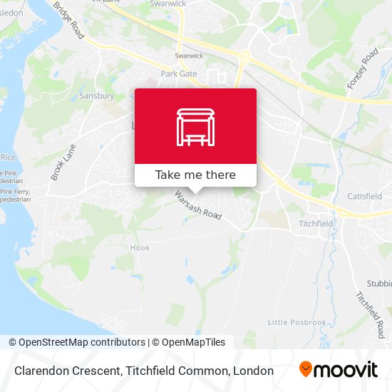 Clarendon Crescent, Titchfield Common map