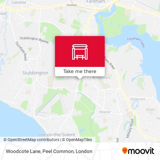 Woodcote Lane, Peel Common map