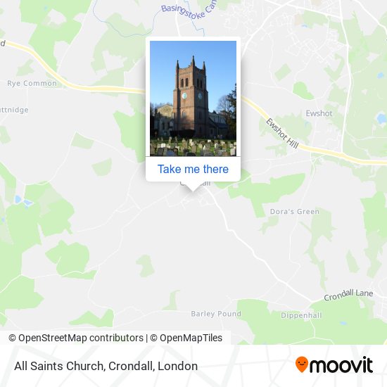 All Saints Church, Crondall map