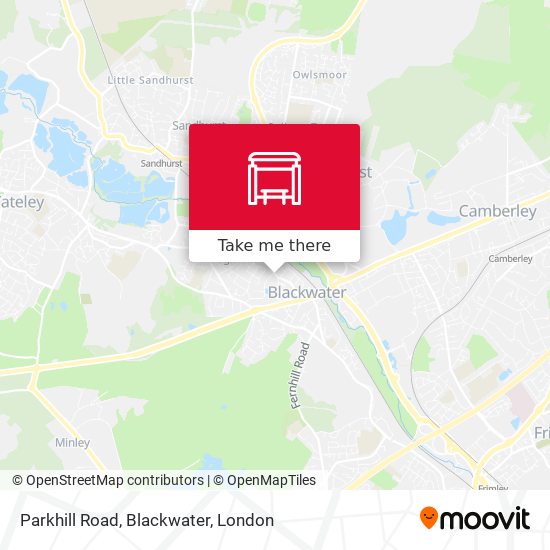 Parkhill Road, Blackwater map