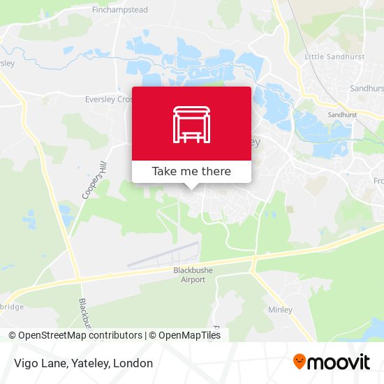 Vigo Lane, Yateley map
