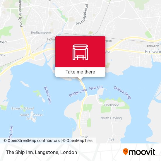 The Ship Inn, Langstone map