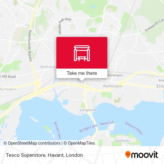 Tesco Superstore, Havant map