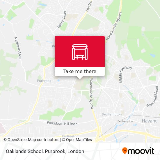 Oaklands School, Purbrook map