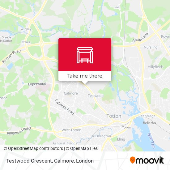 Testwood Crescent, Calmore map