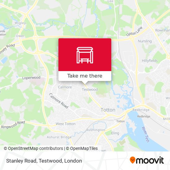 Stanley Road, Testwood map