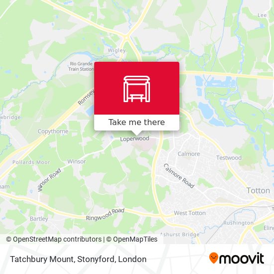 Tatchbury Mount, Stonyford map